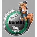 BENELLI Pin Up Vintage droite Sticker  vinyle laminé