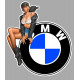 BMW left vintage Pin Up laminated decal