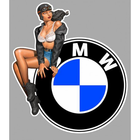 BMW left vintage Pin Up laminated decal