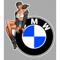 BMW Pin Up vintage gauche Sticker vinyle laminé