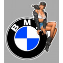 BMW Pin Up vintage droite Sticker vinyle laminé