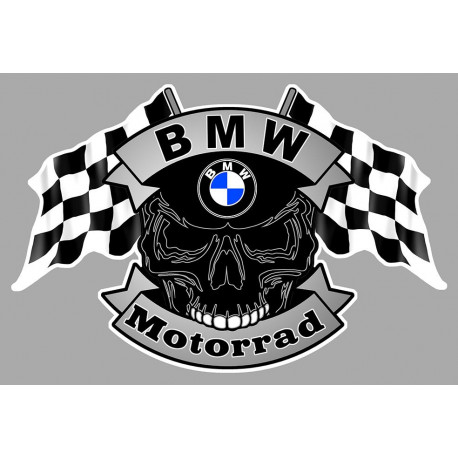 BMW Mottorad Skull-Flags  laminated decal