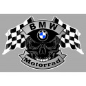 BMW Mottorad Skull-Flags  laminated decal