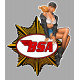 BSA right Vintage Pin Up  laminated decal