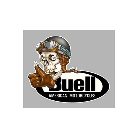 BUELL Skull  gauche Sticker vinyle laminé