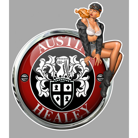 AUSTIN HEALEY vintage Pin Up droite Sticker vinyle laminé