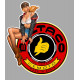 BULTACO left Vintage Pin Up  laminated decal