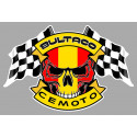 BULTACO  Skull Head Flags  Sticker vinyle laminé