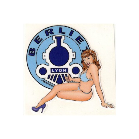 BERLIET Pin Up gauche Sticker vinyle laminé