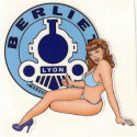 BERLIET Pin Up gauche Sticker vinyle laminé