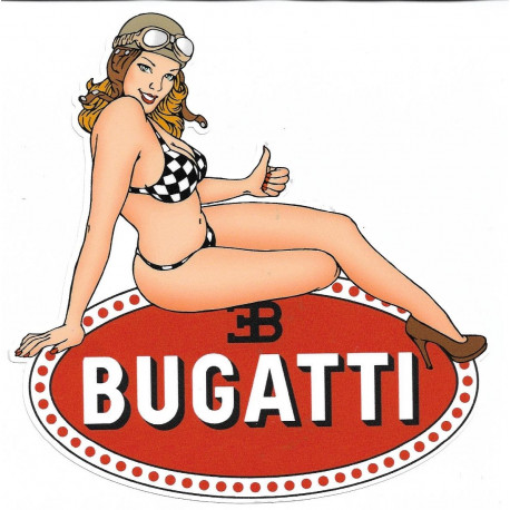 BUGATTI  Pin Up droite Sticker  vinyle laminé