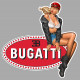 BUGATTI  right Vintage Pin Up laminated decal