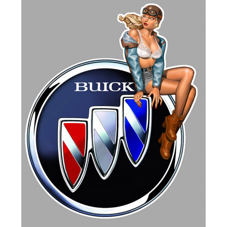 BUICK  Pin Up Vintage droite Sticker  vinyle laminé