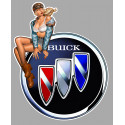 BUICK  Pin Up Vintage gauche Sticker  vinyle laminé