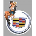 CADILLAC  left Vintage Pin Up laminated decal