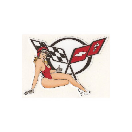 CHEVROLET Corvette right  Pin Up  laminated decal