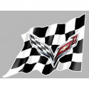 CHEVROLET Corvette right  Flag  laminated decal