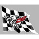 CHEVROLET Corvette left  Flag  laminated decal