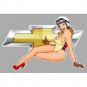 CHEVROLET  Pin Up gauche Sticker vinyle laminé