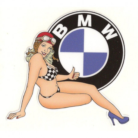 BMW Pin Up right laminated decal