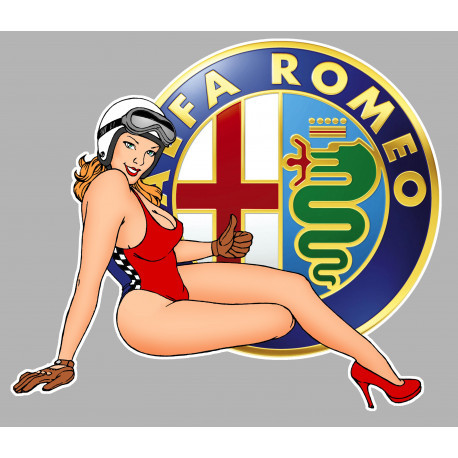 ALFA ROMEO  Pin Up Sticker droite vinyle laminé