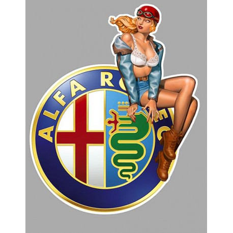 ALFA ROMEO  Pin Up Sticker droite vinyle laminé