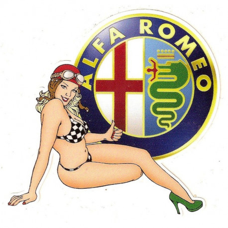 ALFA ROMEO  Pin Up Sticker droite vinyle laminé