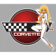 CHEVROLET Corvette left Pin Up  laminated decal