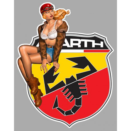 ABARTH Pin Up vintage Sticker gauche vinyle laminé