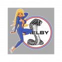 SHELBY  Pin Up droite sticker vinyle laminé