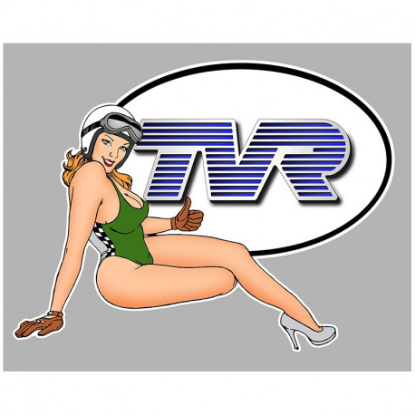 TVR  Pin Up droite sticker vinyle laminé