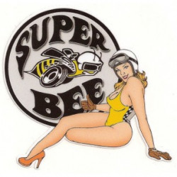 SUPER BEE  Pin Up gauche sticker vinyle laminé