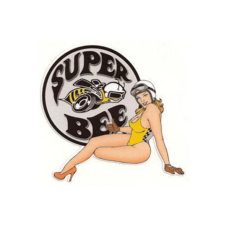 SUPER BEE  Pin Up gauche sticker vinyle laminé