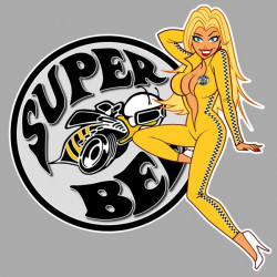 SUPER BEE  Pin Up gauche sticker vinyle laminé