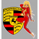 PORSCHE  Pin Up gauche sticker vinyle laminé