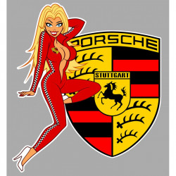 PORSCHE right Pin Up laminated decal