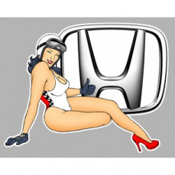 HONDA  right Pin Up laminated decal