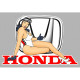 HONDA  right Pin Up laminated decal