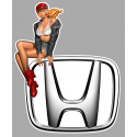 HONDA  left Pin Up laminated decal