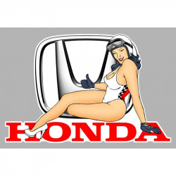 HONDA  left Pin Up laminated decal