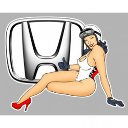 HONDA  left Pin Up laminated decal