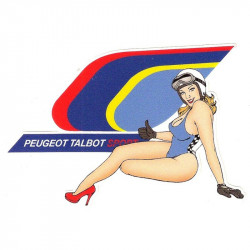 PEUGEOT  TALBOT Pin Up gauche sticker vinyle laminé