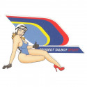 PEUGEOT  TALBOT Pin Up droite sticker vinyle laminé