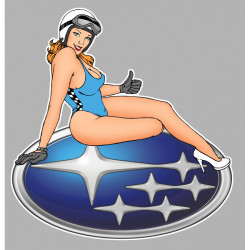 SUBARU  right Pin Up laminated decal