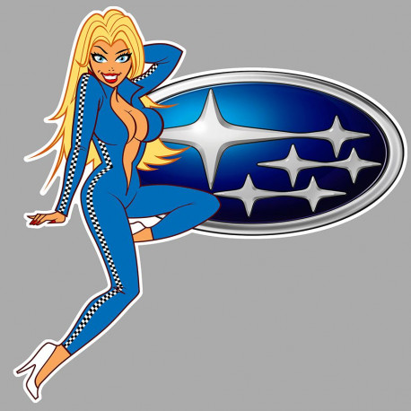 SUBARU  right Pin Up laminated decal