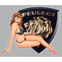 PEUGEOT 404  Pin Up droite sticker vinyle laminé