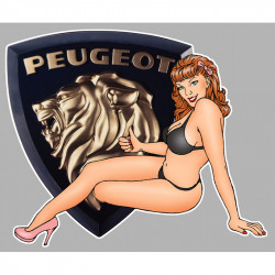 PEUGEOT 404  Pin Up gauche sticker vinyle laminé