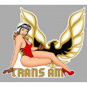 TRANS AM  Pin Up droite sticker vinyle laminé