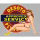 DeSoto  Pin Up gauche sticker vinyle laminé