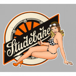 STUDEBAKER  Pin Up gauche sticker vinyle laminé